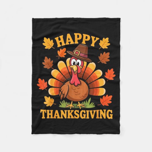 Happy Thanksgiving Turkey Family Dinner Thanksgivi Fleece Deken (Voorkant)