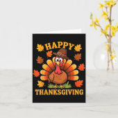 Happy Thanksgiving Turkey Family Dinner Thanksgivi Kaart (Gele Bloem)