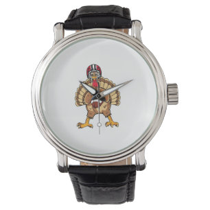 Happy Thanksgiving Turkey Football Dad Mannen Horloge