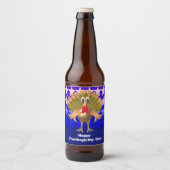 Happy Thanksgiving Turkey, gepersonaliseerd Bier Etiket (Voorkant)