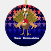 Happy Thanksgiving Turkey, gepersonaliseerd Keramisch Ornament (Voorkant)