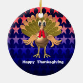Happy Thanksgiving Turkey, gepersonaliseerd Keramisch Ornament (Achterkant)