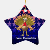 Happy Thanksgiving Turkey, gepersonaliseerd Keramisch Ornament (Achterkant)