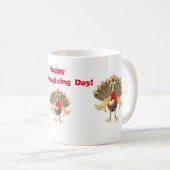 Happy Thanksgiving Turkey, gepersonaliseerd Koffiemok (Voorkant rechts)