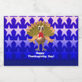 Happy Thanksgiving Turkey, gepersonaliseerd Likeurfles Etiket (Enkel label)