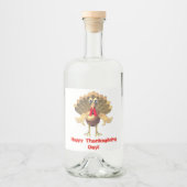 Happy Thanksgiving Turkey, gepersonaliseerd Likeurfles Etiket (Voorkant)