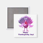 Happy Thanksgiving Turkey, gepersonaliseerd Magneet (Voorkant / Achterkant)