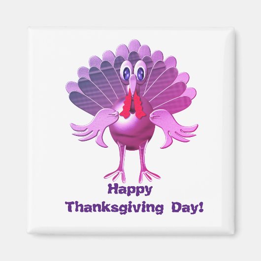 Happy Thanksgiving Turkey, gepersonaliseerd Magneet (Voorkant)