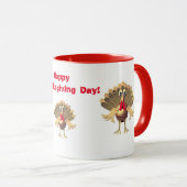 Happy Thanksgiving Turkey, gepersonaliseerd Mok (Voorkant rechts)