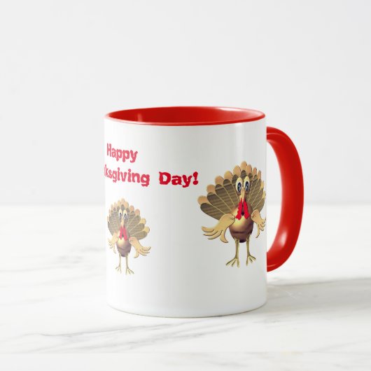 Happy Thanksgiving Turkey, gepersonaliseerd Mok (Voorkant rechts)