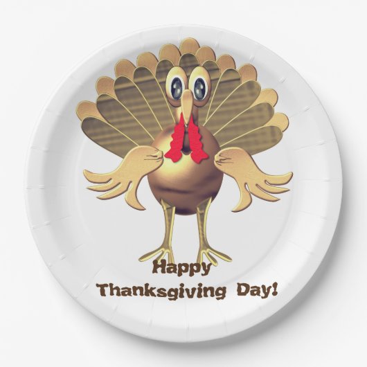 Happy Thanksgiving Turkey, gepersonaliseerd Papieren Bordje (Voorkant)