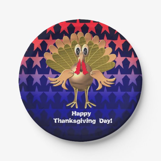 Happy Thanksgiving Turkey, gepersonaliseerd Papieren Bordje (Voorkant)