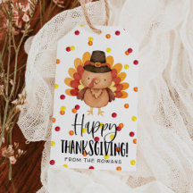 Happy Thanksgiving Turkey Gift Tag