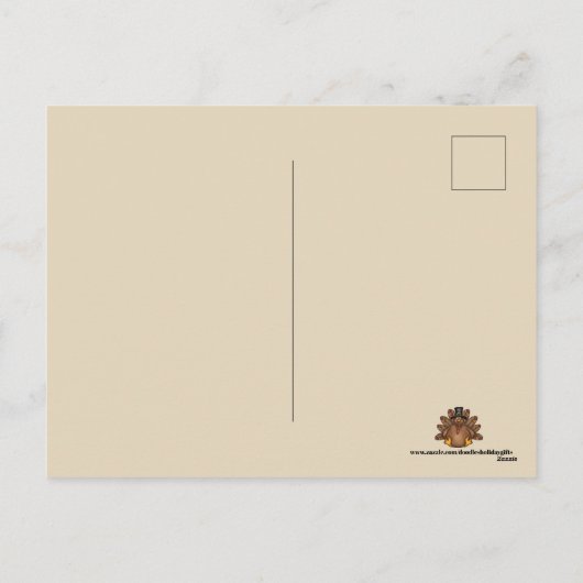 Happy Thanksgiving turkey Holiday briefkaart (Achterkant)