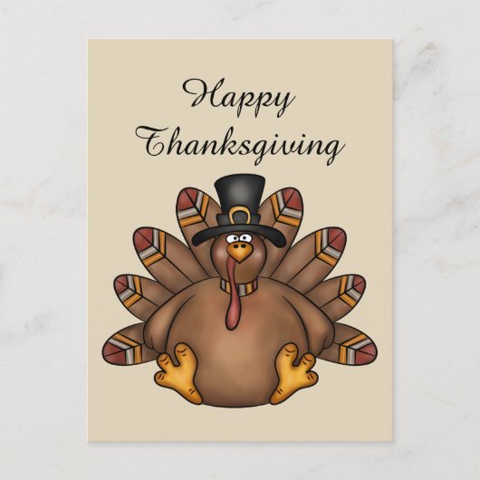 Happy Thanksgiving turkey Holiday briefkaart (Voorkant)