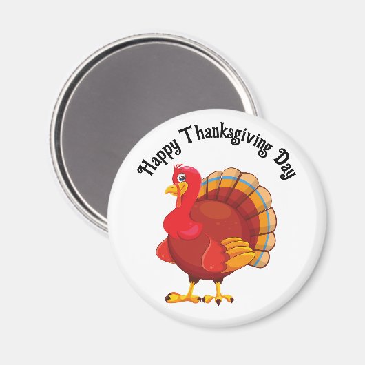 Happy Thanksgiving Turkey Magnet (Voorkant / Achterkant)