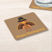 Happy Thanksgiving Turkey Persoonlijk Kartonnen Onderzetters (Schuin)