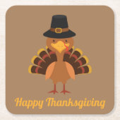 Happy Thanksgiving Turkey Persoonlijk Kartonnen Onderzetters (Voorkant)