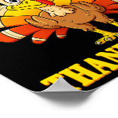 Happy Thanksgiving Turkey Pilgrim Boys Girls Kinde Poster (Hoek)