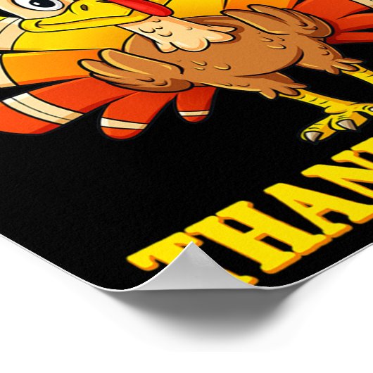 Happy Thanksgiving Turkey Pilgrim Boys Girls Kinde Poster (Hoek)