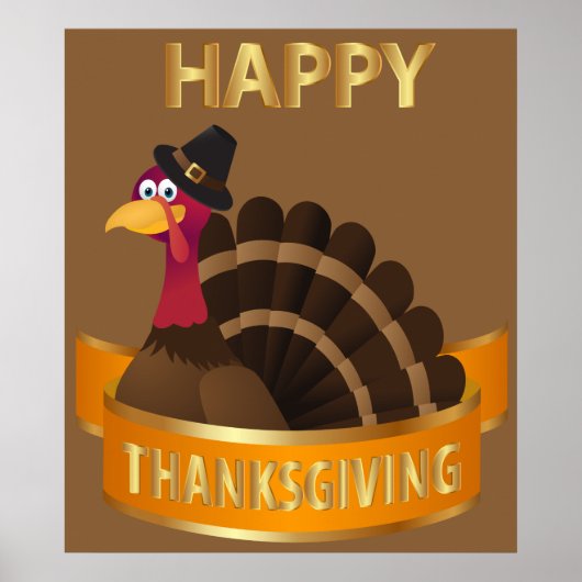 Happy Thanksgiving Turkey Poster (Voorkant)