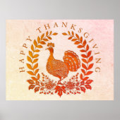 Happy Thanksgiving Turkey Poster (Voorkant)