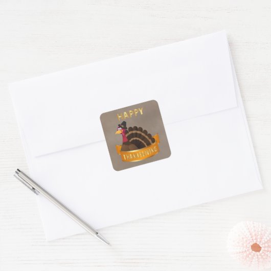 Happy Thanksgiving Turkey Stickers (Envelop)