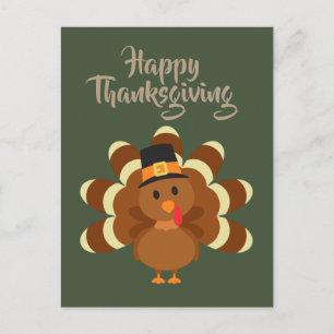 Happy Thanksgiving turkey voegt begroeting briefka Feestdagenkaart