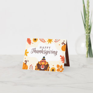 Happy Thanksgiving turkey voegt sentiment toe Feestdagen Kaart