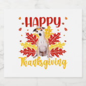 Happy Thanksgiving Turkey | Whippet lover Gift Bier Etiket (Enkel label)