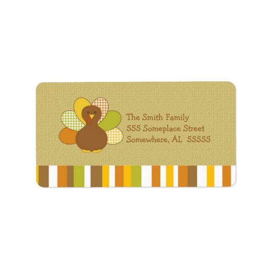 Happy Thanksgiving Turkije Adreslabel Etiket (Voorkant)