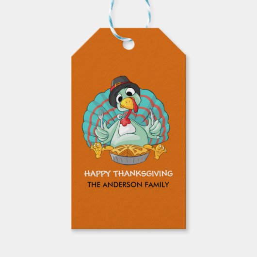 Happy Thanksgiving Turkije Cadeaulabel (Voorkant)