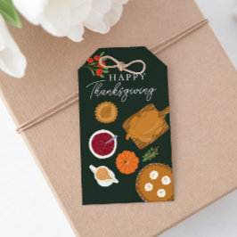 Happy Thanksgiving Turkije Diner Groen Cadeaulabel