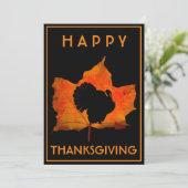 HAPPY THANKSGIVING TURKIJE DINER PARTY KAART (Staand voorkant)