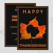 HAPPY THANKSGIVING TURKIJE DINER PARTY KAART (Voorkant / Achterkant)