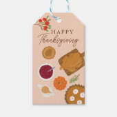 Happy Thanksgiving Turkije Diner Roze Cadeaulabel (Voorkant)