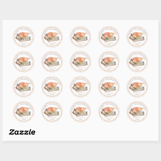 Happy Thanksgiving Turkije Diner Sticker (Vel)