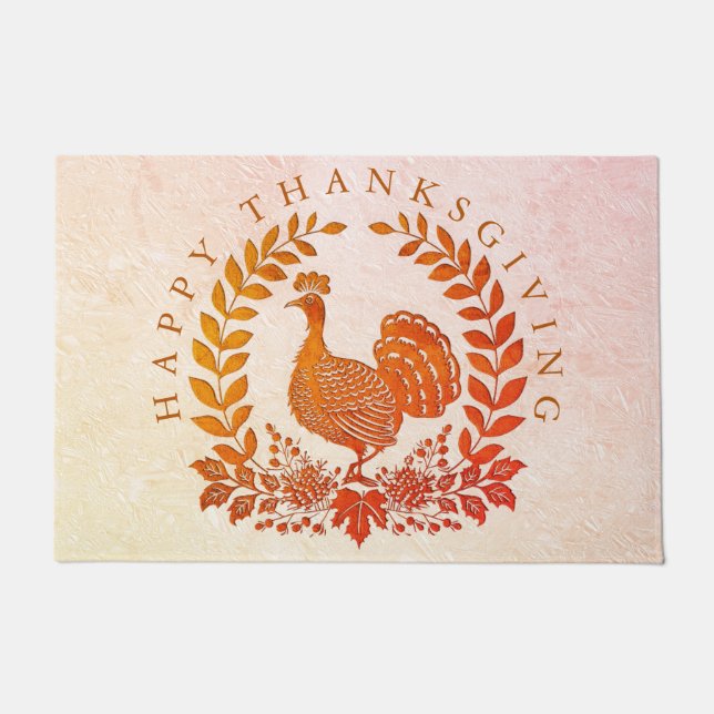 Happy Thanksgiving Turkije Doormat Deurmat (Voorkant)