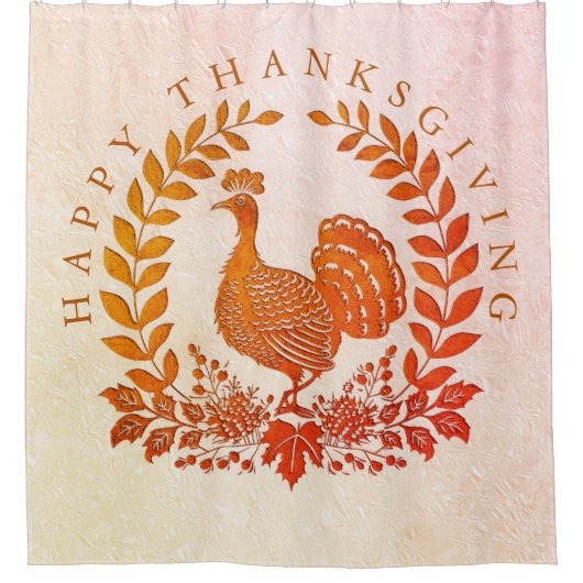 Happy Thanksgiving Turkije Douchegordijn (Voorkant)