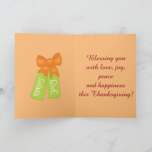 Happy Thanksgiving Turkije Feestdagen Kaart (Binnen)