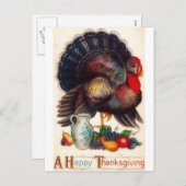 Happy Thanksgiving  Turkije Feestdagenkaart (Voorkant / Achterkant)