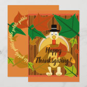Happy Thanksgiving Turkije Feestdagenkaart (Voorkant / Achterkant)