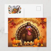 Happy Thanksgiving Turkije Feestdagenkaart (Voorkant / Achterkant)