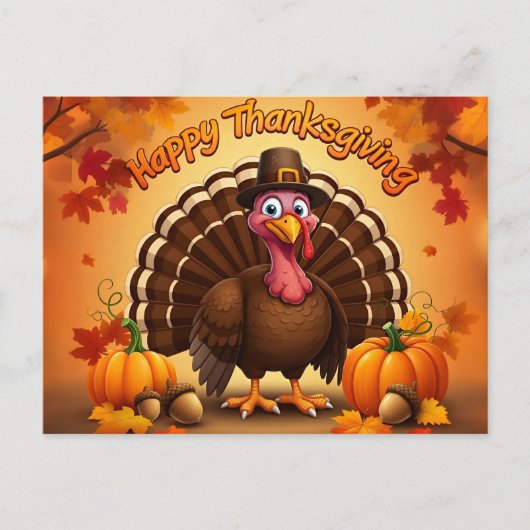 Happy Thanksgiving Turkije Feestdagenkaart (Voorkant)