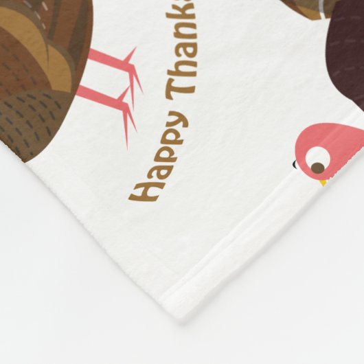 Happy Thanksgiving Turkije Fleece Deken (Hoek)