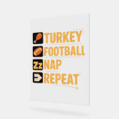 Happy Thanksgiving Turkije Football Nap Repeat Fun Acryl Bord (Hoek)
