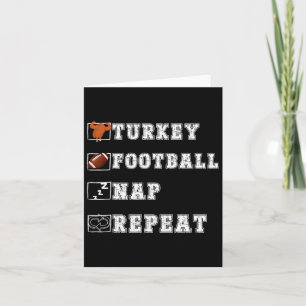 Happy Thanksgiving Turkije Football Nap Repeat Fun Kaart