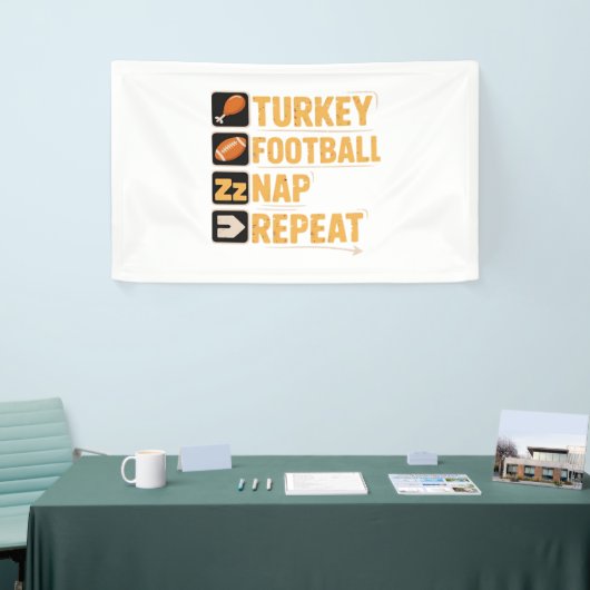 Happy Thanksgiving Turkije Football Nap Repeat Fun Spandoek (Beurs)