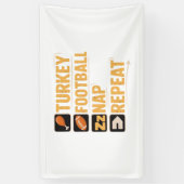Happy Thanksgiving Turkije Football Nap Repeat Fun Spandoek (Verticaal)