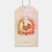 Happy Thanksgiving Turkije Gift Label Cadeaulabel (Voorkant)